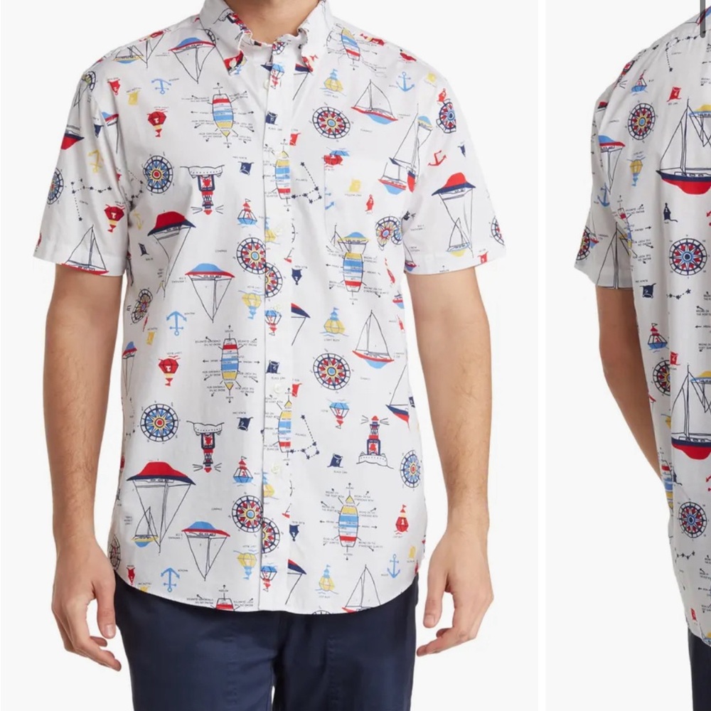 NWT Nautical Poplin Button Down Brooks Brothers Shirt